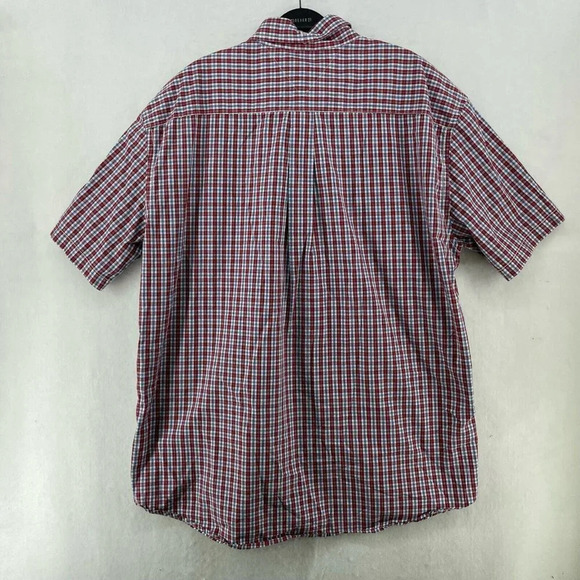 Tommy Hilfiger Button-Down Shirt Men's Sz XXL Red Blue Plaid Collared Pocket - Picture 2 of 10